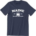 thumbnail image 1 of Maine Est 1820 The Pine Tree State Map Tourist Men's T-Shirt, 1 of 4