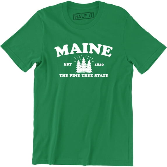 Maine Est 1820 The Pine Tree State Map Tourist Men's T-Shirt