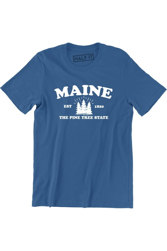 Maine Est 1820 The Pine Tree State Map Tourist Men's T-Shirt