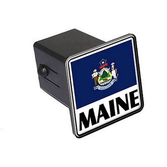 Maine, Flag 2" Tow Trailer Hitch Cover Plug Insert