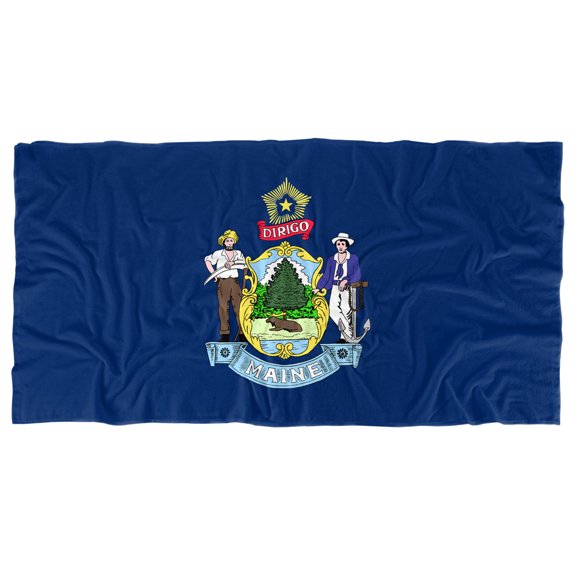 Maine Flag Beach Towel, 30"x60" Beach Towel