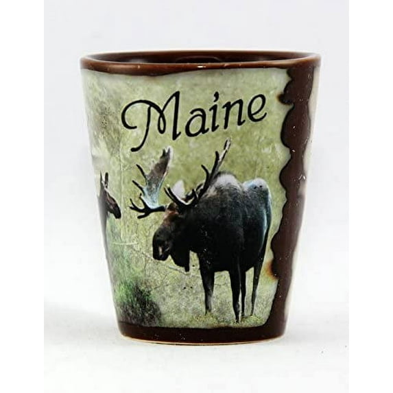 Maine Full Wrap Moose Shot Glass