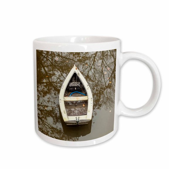 3drose, Maine Georgetown. Boat and Reflection., 11oz Mug