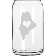 Maine Home States Etched 16oz Libbey Can Glass