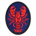 thumbnail image 1 of Maine Lobster Seafood Crustacean Applique Multi-Color Embroidered Iron-On Patch - 3.5 Inch Large, 1 of 5