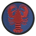 thumbnail image 1 of Maine Lobster Silhouette Applique Multi-Color Embroidered Hook & Loop Patch - 3.5 Inch Large, 1 of 5