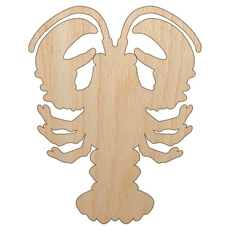 Maine Lobster Silhouette Wood Shape Unfinished Piece Cutout Craft DIY Projects - 4.70 Inch Size - 1/8 Inch Thick