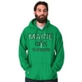 thumbnail image 1 of Maine Lobster Stenciled Distressed ME Hoodie Sweatshirt Women Men Brisco Brands S, 1 of 6