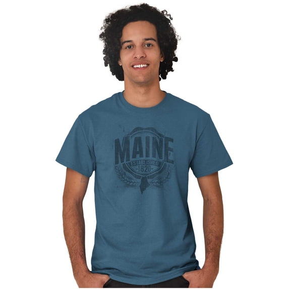 Maine ME Student Campus Pride Seal Men's Graphic T Shirt Tees Brisco Brands X