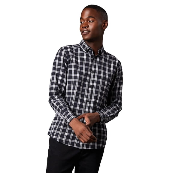 Maine Mens Classic Checked Brushed Long-Sleeved Shirt