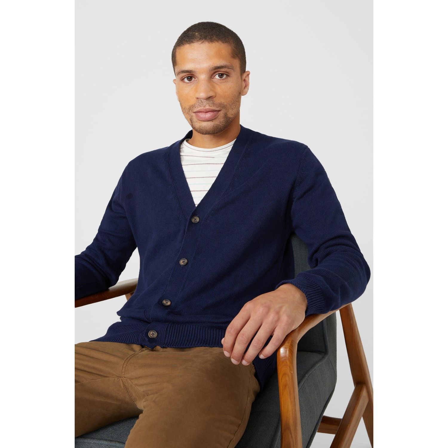 Mens Knitted Cotton Cardigan