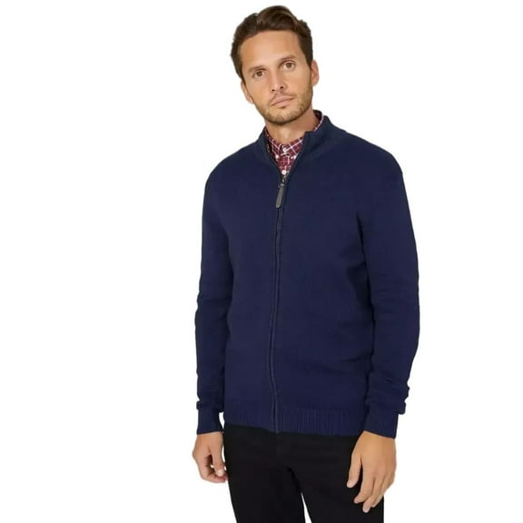Maine Mens Premium Cotton Full Zip Sweater