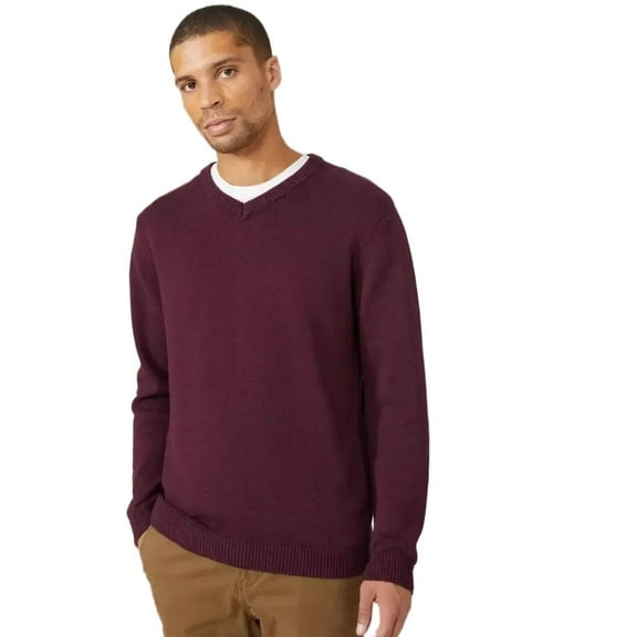 Maine Mens Premium Cotton V Neck Sweater