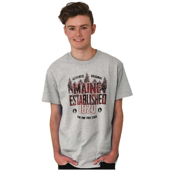 Maine Outdoor Pine Forest Hiking Plus Size Crewneck Graphic Tee Shirt Brisco Brands 2X