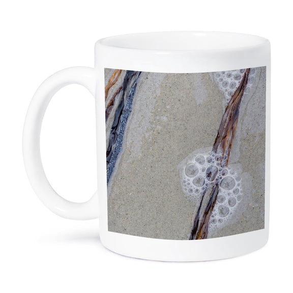 3dRose, Maine, Pine Point. Sea weed between waves., 11oz Mug