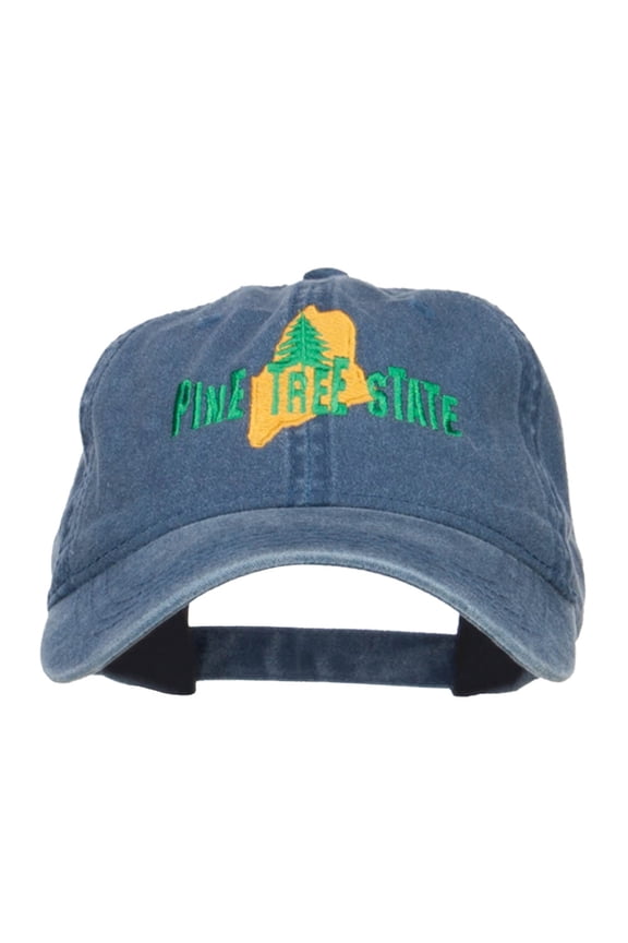 Maine Pine Tree State Embroidered Cap - Navy OSFM