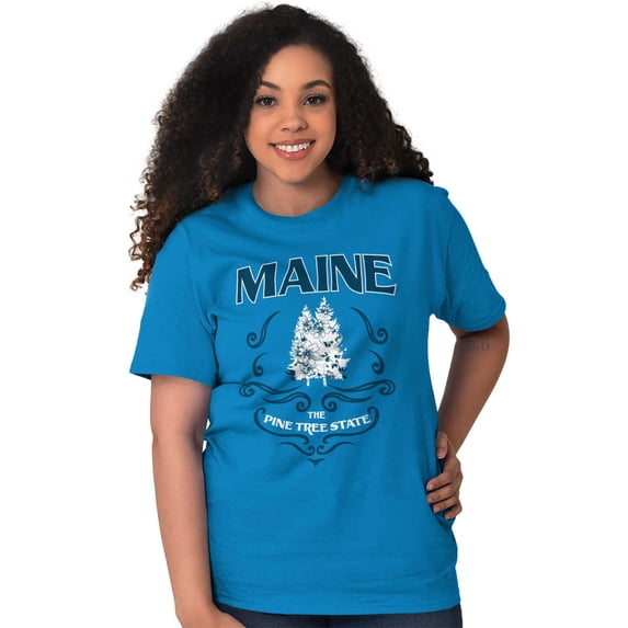 Maine Pine Tree State Woodland Fir Women's Graphic T Shirt Tees Brisco Brands S