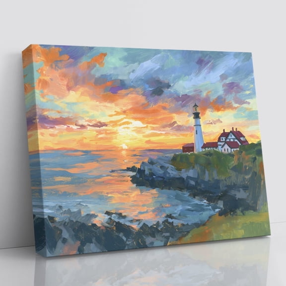 Maine Portland Head Lighthouse USA Nature Wall Art Print, Living Room And Gallery Wall Decor
