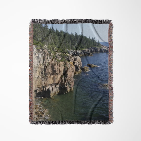 Maine, Ravens Nest Cliffs, Acadia National Park - Us20 Spe0398 - Susan Pease, Woven Blanket