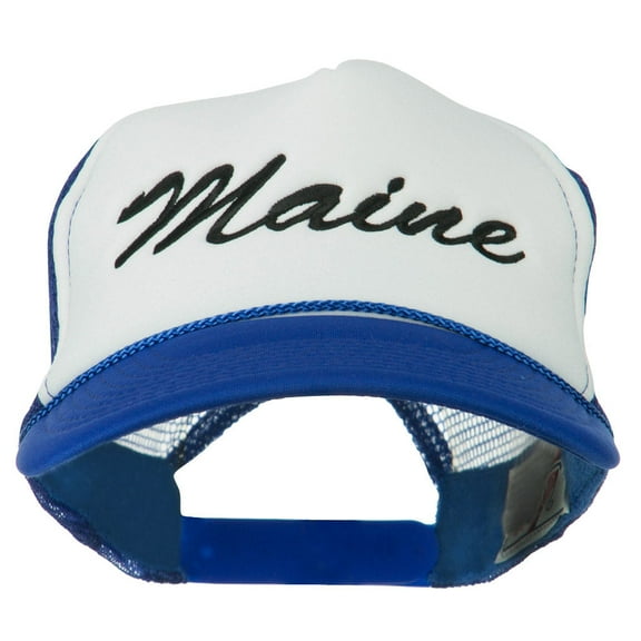 Maine State Embroidered Mesh Cap - Royal White OSFM
