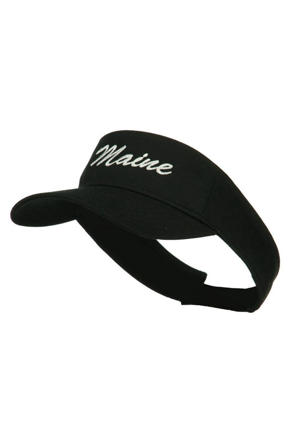 Maine State Embroidered Sun Visor - Black OSFM