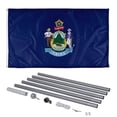 thumbnail image 1 of Maine State Flag and 20ft Flagpole with PVC Ground Insert Included - 3ft x 5ft Knitted Polyester Flag, State Flag Collection, Flag Printed in The USA, 1 of 5