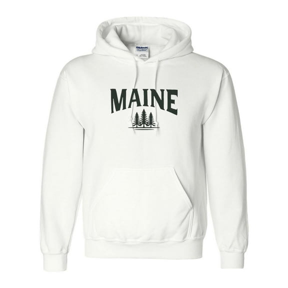Maine State Outline Hoodie with Bold USA Local Travel Graphic, for men & women, up to size 5XL