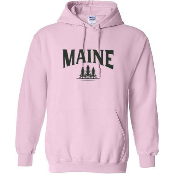 Maine State Outline Hoodie with Bold USA Local Travel Graphic, for men & women, up to size 5XL