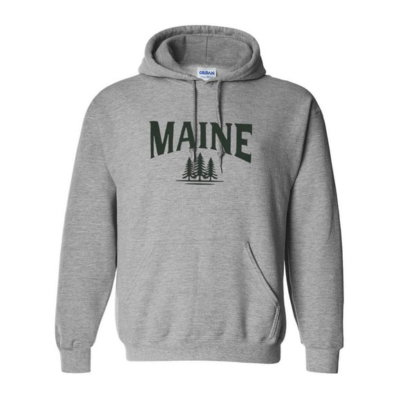 Maine State Outline Hoodie with Bold USA Local Travel Graphic, for men & women, up to size 5XL