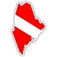 thumbnail image 1 of Maine State Shaped Scuba Diver Scuba Diving Dive Down Flag Bumper Sticker Decal Car Window Stickers 3x5 in, 1 of 3