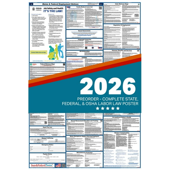 Maine State and Federal Labor Law Poster 2026