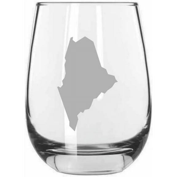 Maine States Etched 15.25oz Libbey Stemless Wine Glass