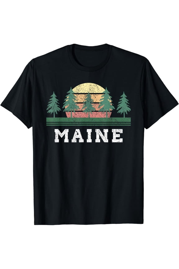 Maine T-Shirts Retro Vintage Shirt Gift Men Women Kids T-Shirt