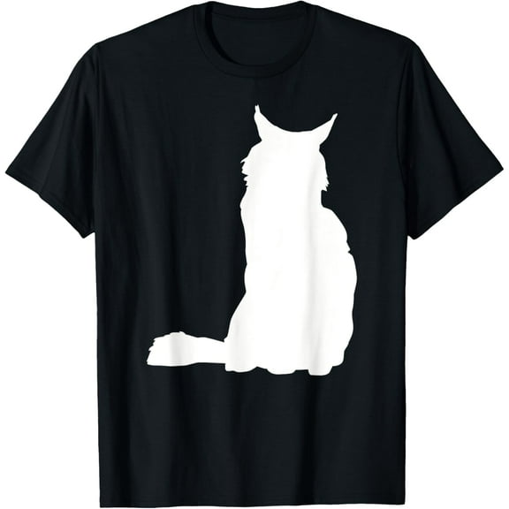 Maine coon cat T-Shirt men and women can wear, black, white, gifts