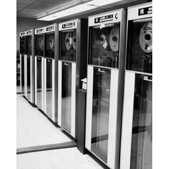 Mainframes in a computer lab Canvas Art - (18 x 24)