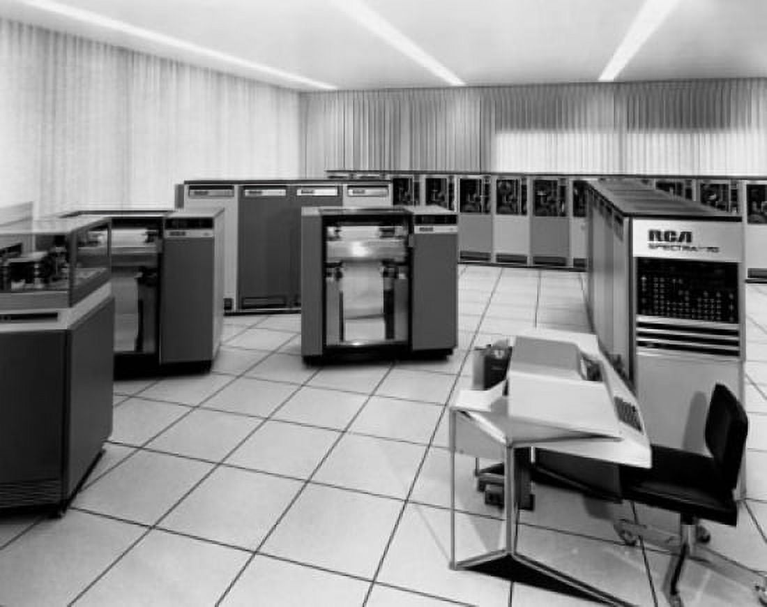 Mainframes in a computer lab Canvas Art - (24 x 36)