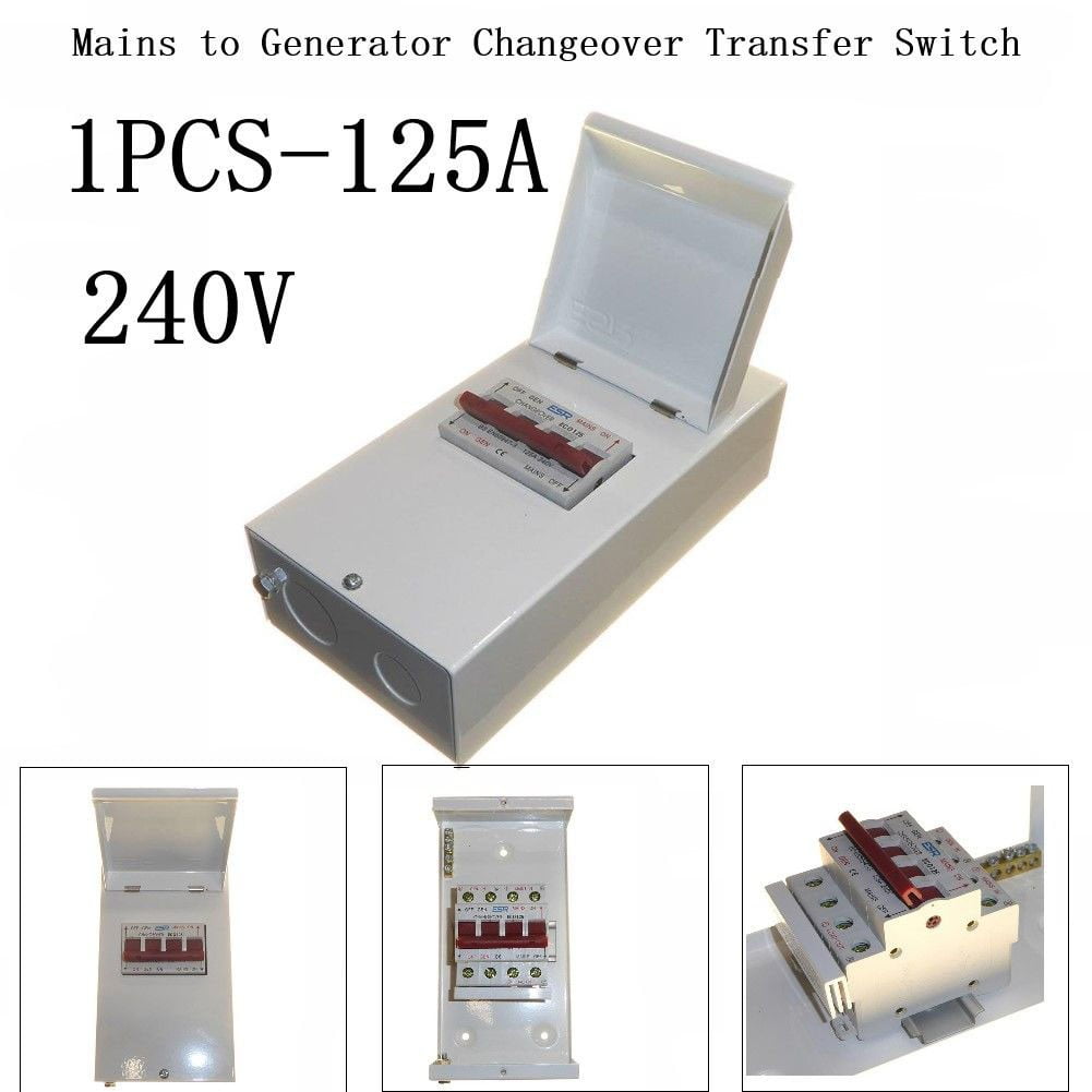 Mains to Generator Changeover Switch Single Phase Metalclad 240V- 125 ...
