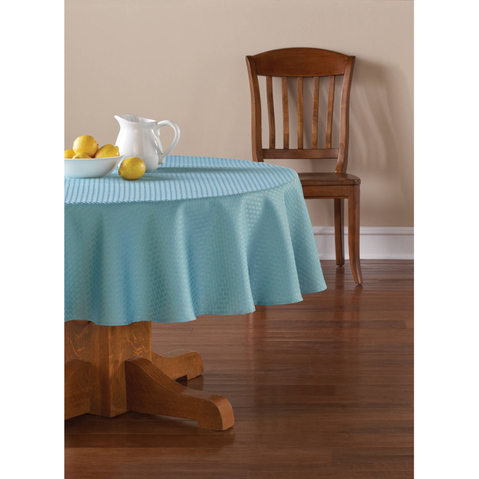 Mainstay Fabric Tablecloth, Blue Topaz, 70" Round