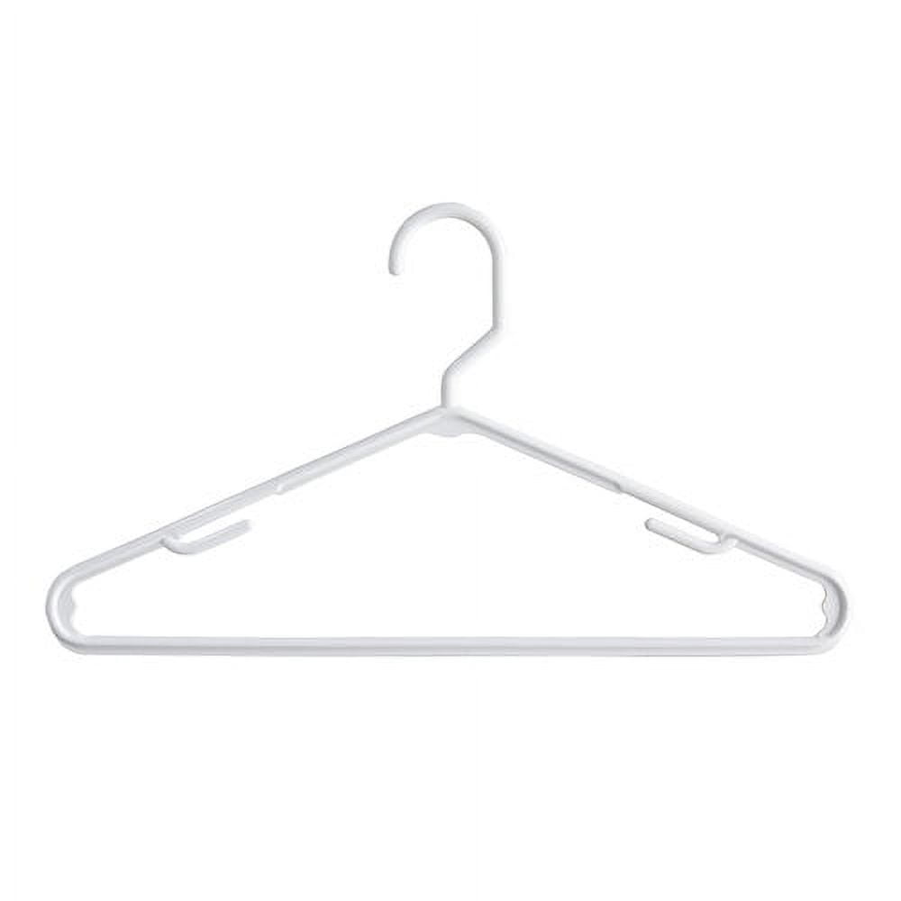 Lot 100 Mainstays Plastic Tubular Slotted White Adult Clothing Clothes  Hangers - AliExpress