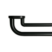 Mainstays 3/4 in Wrap Adjustable Double Curtain Rod, 30-84 in, Black