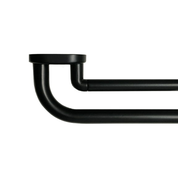 Mainstays 3/4" Black Wrap Adjustable Double Curtain Rod, 30"-84"