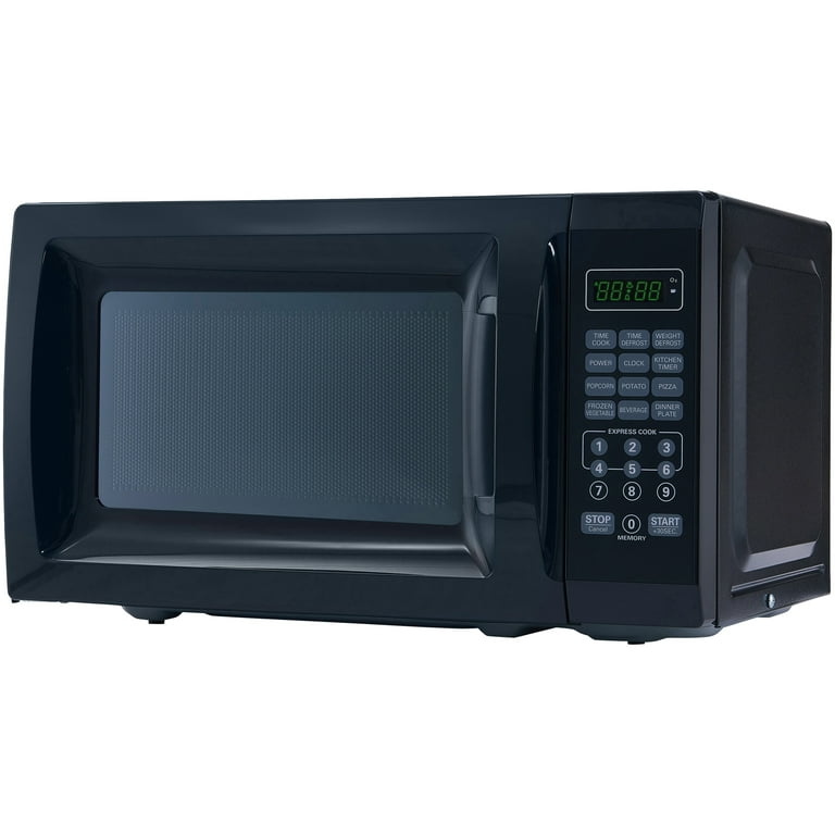 DCLINA Mainstays 0.7 Cu ft Compact Countertop Microwave Oven, Black (Black)