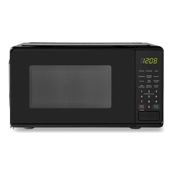 Mainstays 0.7 Cu ft Countertop Microwave Oven, 700 Watts, Black