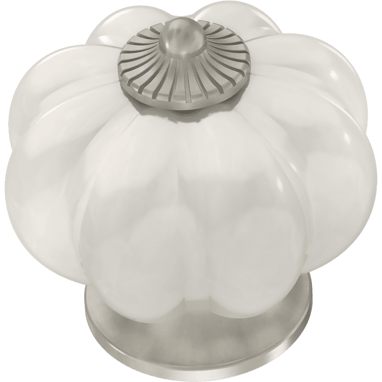 1-1/2 in. (38mm) Chrome and Gray Ceramic Melon Cabinet Knob 1-1/2 in. (38mm) Chrome and Gray Ceramic Melon Cabinet Knob