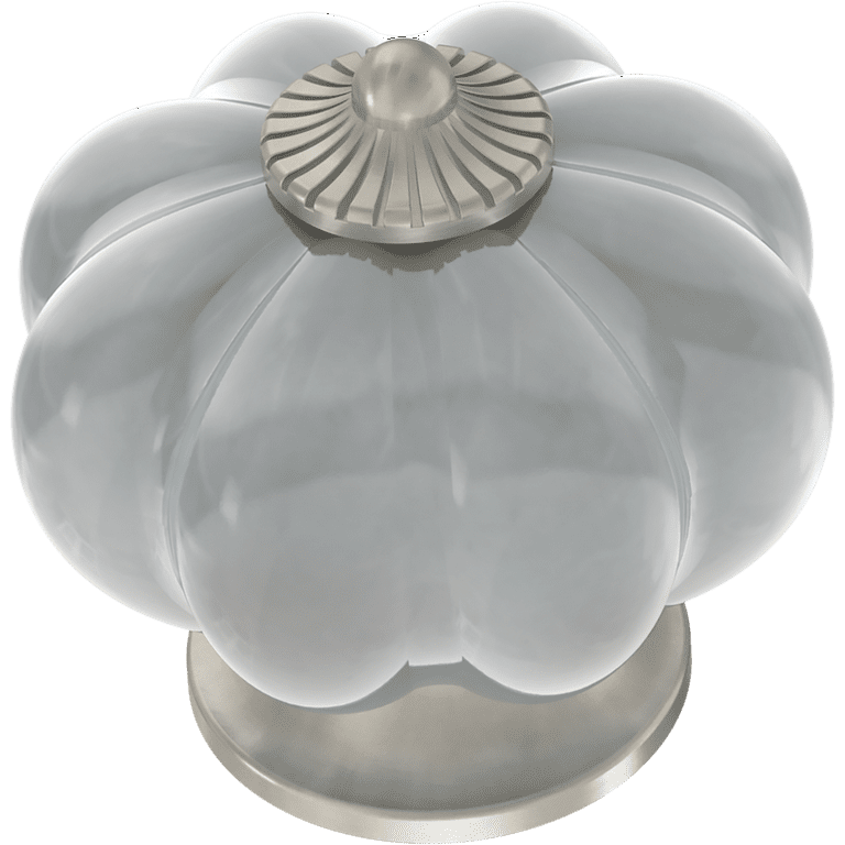 1-1/2 in. (38mm) Chrome and Gray Ceramic Melon Cabinet Knob 1-1/2 in. (38mm) Chrome and Gray Ceramic Melon Cabinet Knob