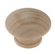 Mainstays 1-1/2 in 38 mm Round Cabinet Knob, Unfinished Wood, 10 Pack
