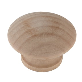 Mainstays 1-1/2" (38mm) Round Cabinet Knob, Unfinished Wood, 2 Pack