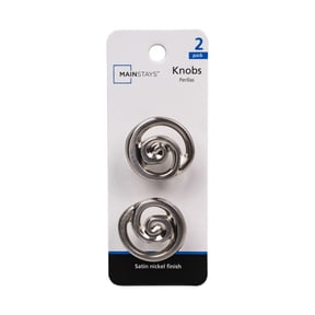 Mainstays 2 Pack 1-1/3 Inch Swirl Cabinet Knob, Satin Nickel