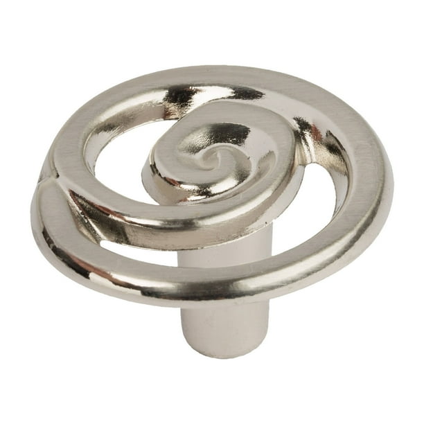 Classic 1-1/3 in. (34mm) Satin Nickel and Clear Glass Round Cabinet Knob Classic 1-1/3 in. (34mm) Satin Nickel and Clear Glass Round Cabinet Knob