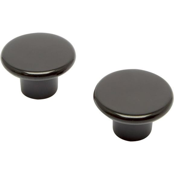 Mainstays 1-1/4 in. (32 mm) Black Plastic Round Cabinet Knob (2-Pack)